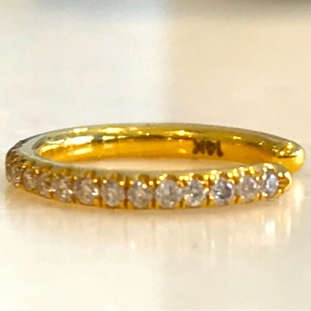 14k Stamped diamond ear cuff